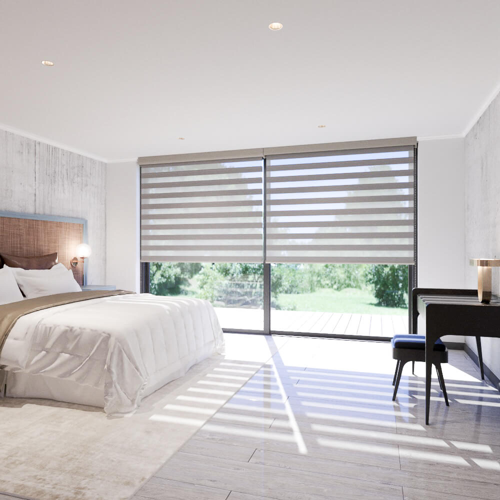 Cortina Doble Roller Skyros Gris