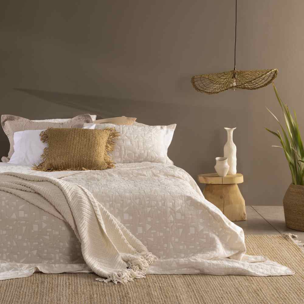 Cubrecama Quilt Jacquard Habitat Super King Beige