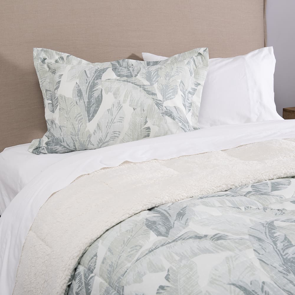 Plumón Estampado Sherpa Cendra 1.5 Plazas Verde