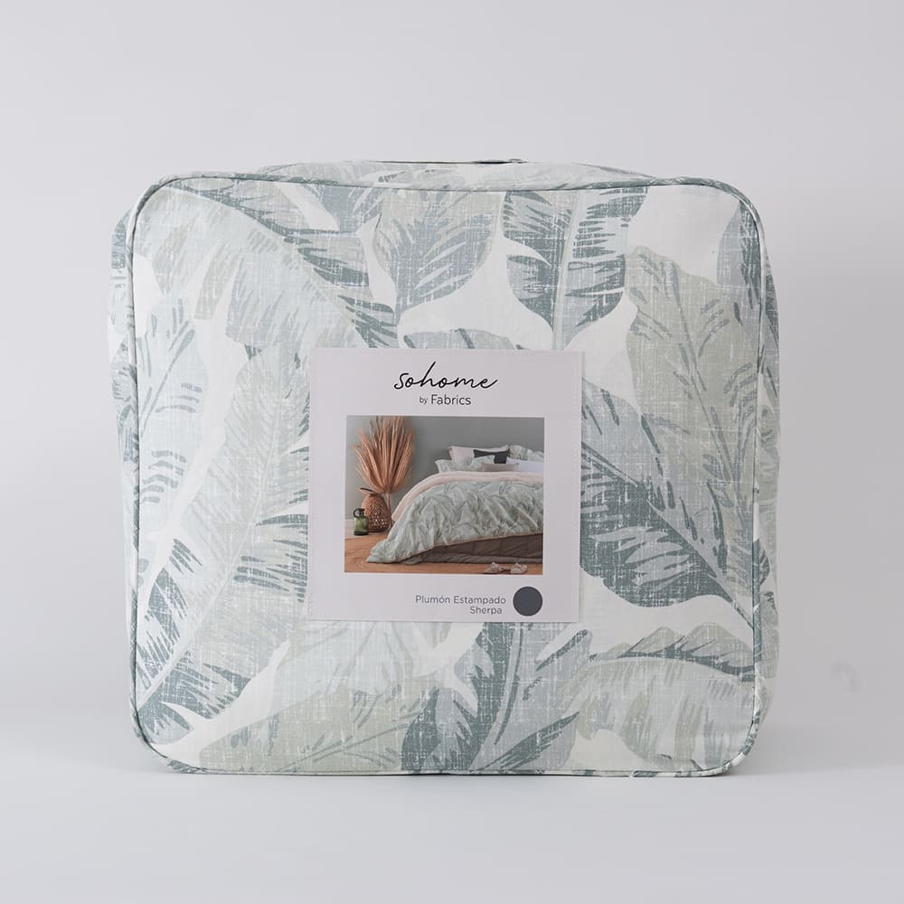 Plumón Estampado Sherpa Cendra King Verde