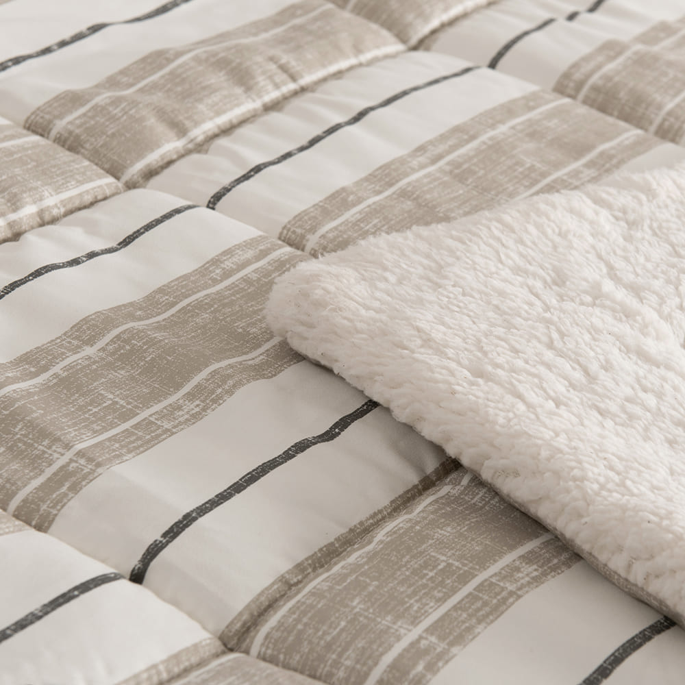 Plumón Estampado Sherpa Aus 2 Plazas Beige