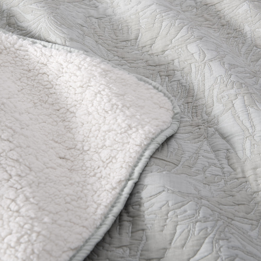 Cubrecama Jacquard Sherpa Ficus 1.5 Plazas Verde