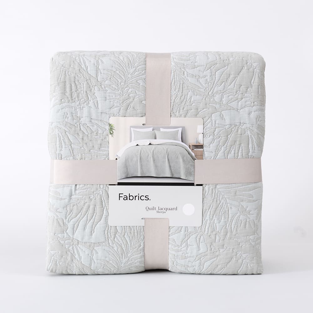 Cubrecama Jacquard Sherpa Ficus 1.5 Plazas Verde