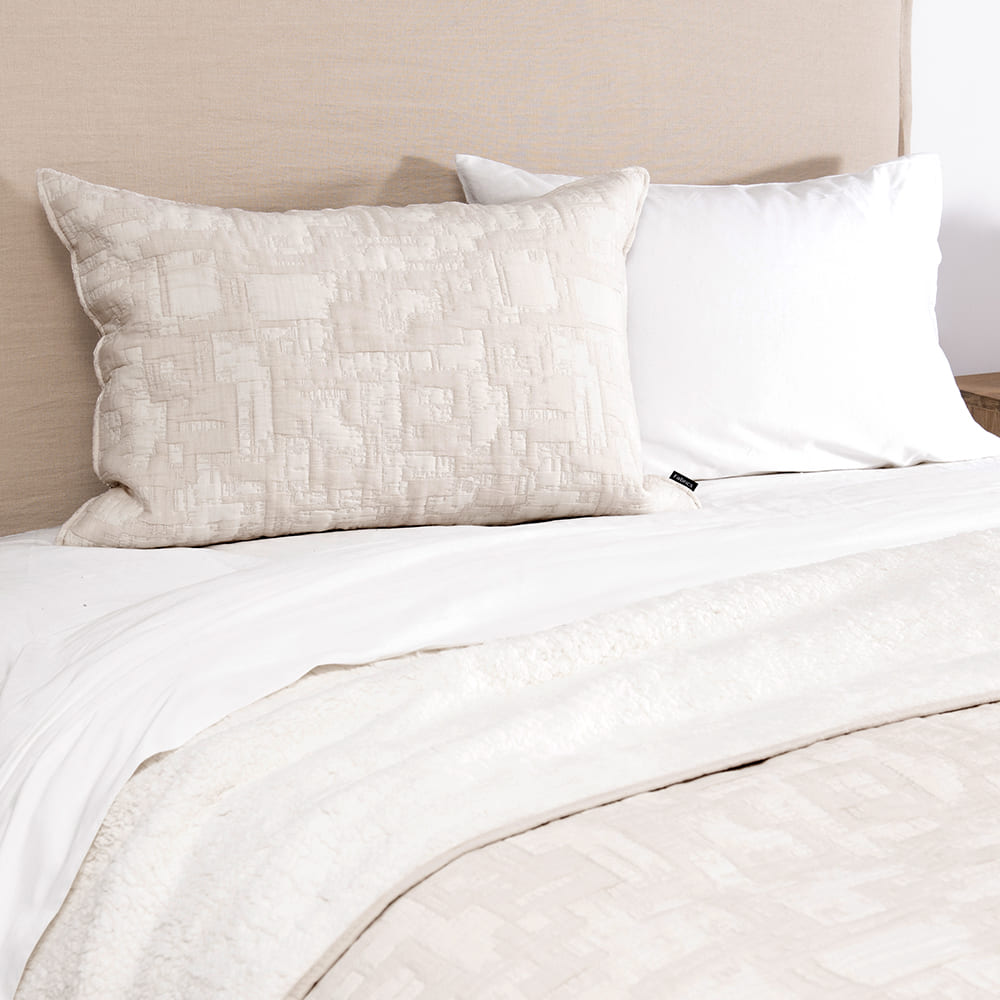 Cubrecama Jacquard Sherpa Edi 1.5 Plazas Marfil