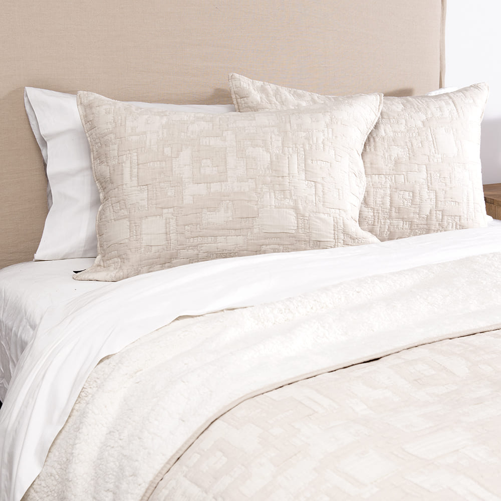 Cubrecama Jacquard Sherpa Edi King Marfil