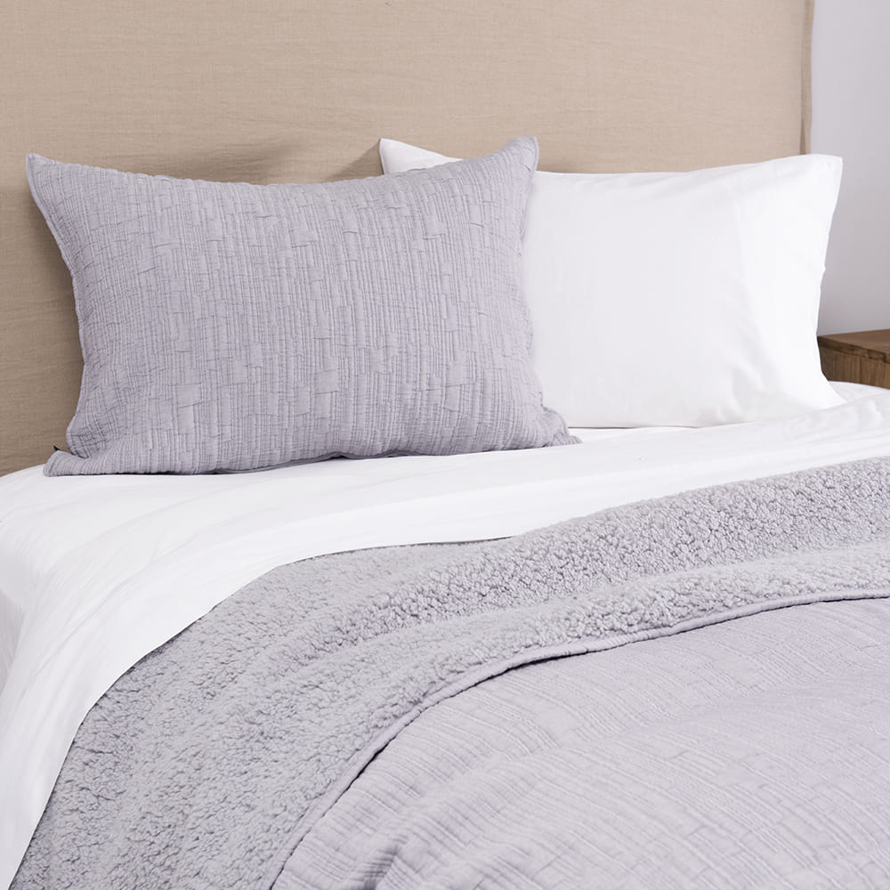 Cubrecama Jacquard Sherpa Tex 1.5 Plazas Gris