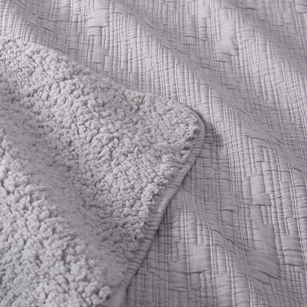 Cubrecama Jacquard Sherpa Tex 1.5 Plazas Gris