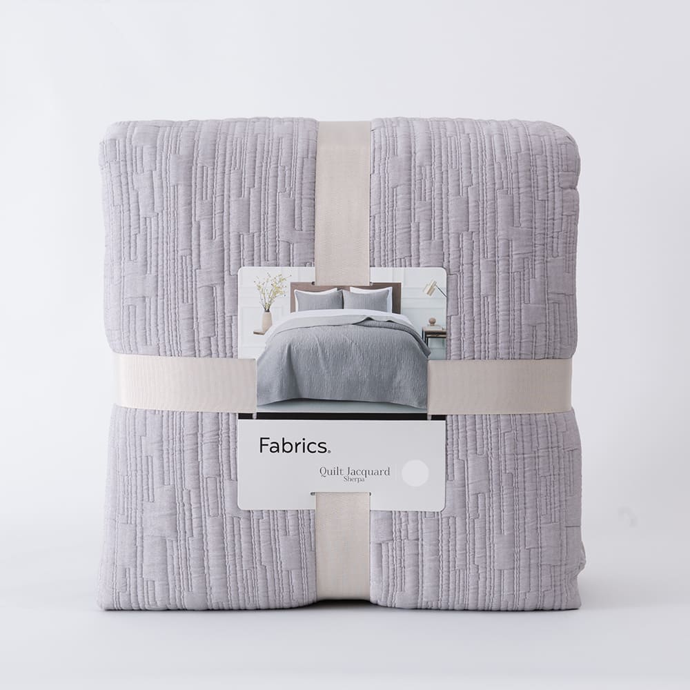 Cubrecama Jacquard Sherpa Tex King Gris