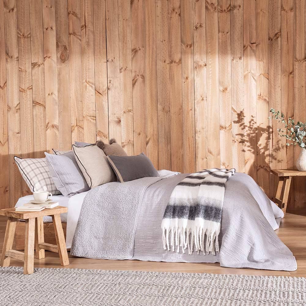 Cubrecama Jacquard Sherpa Tex 2 Plazas Gris