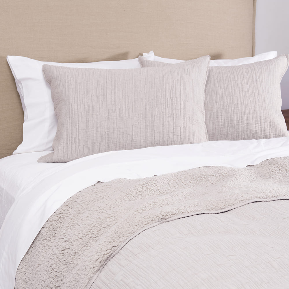 Cubrecama Jacquard Sherpa Tex King Beige