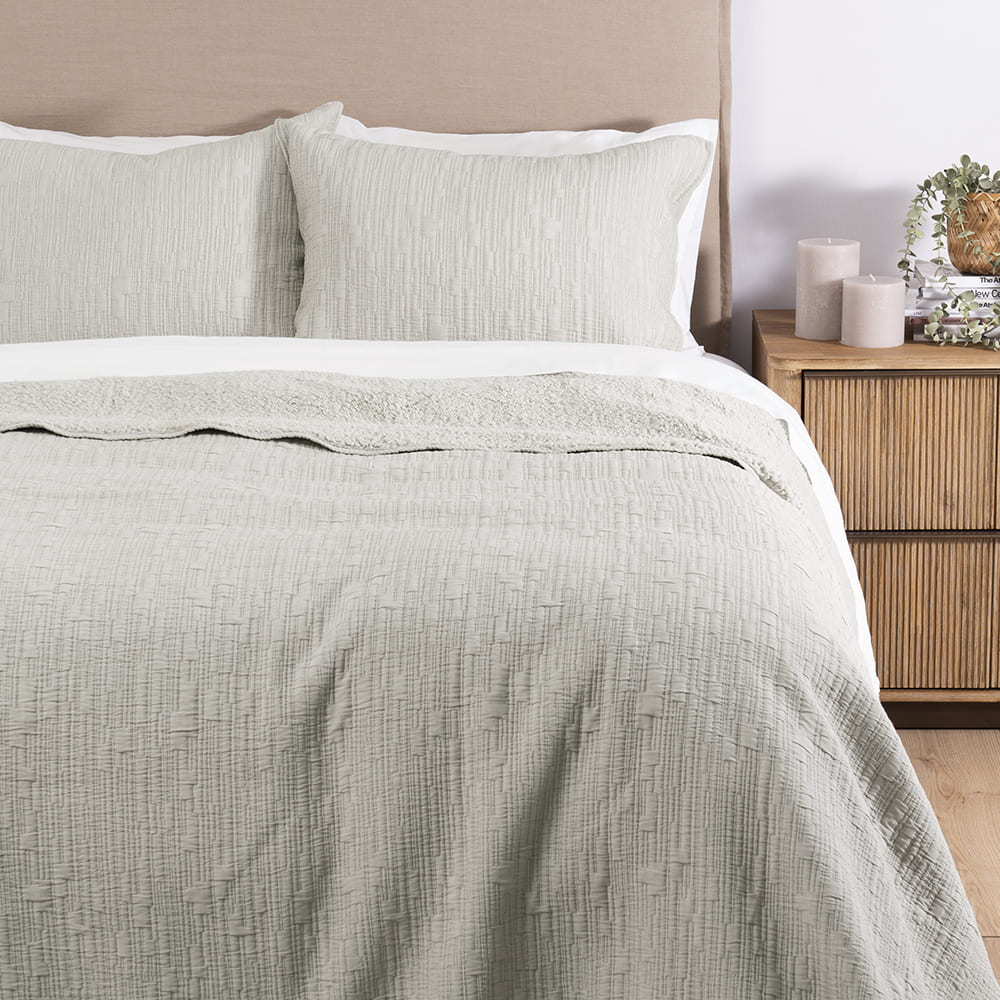 Cubrecama Jacquard Sherpa Tex 1.5 Plazas Verde