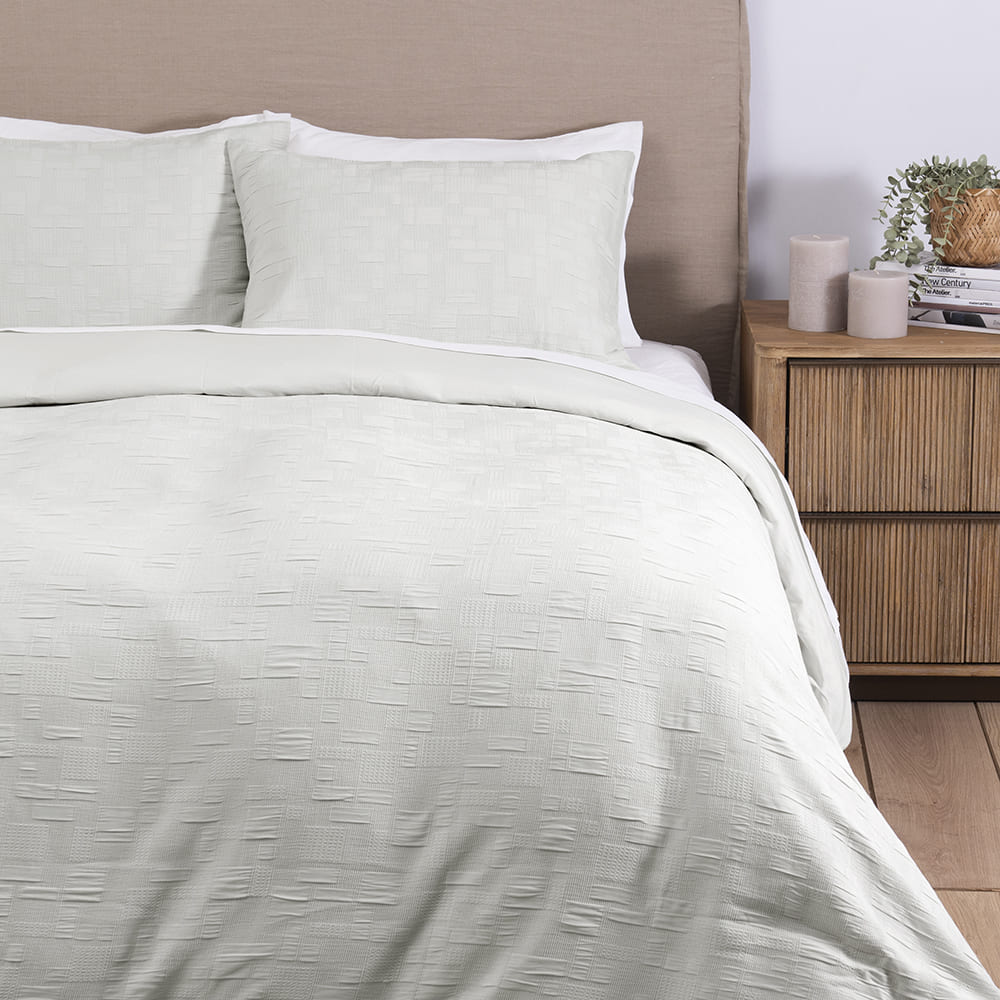 Funda de Plumón Waffle Cora 2 Plazas Perla