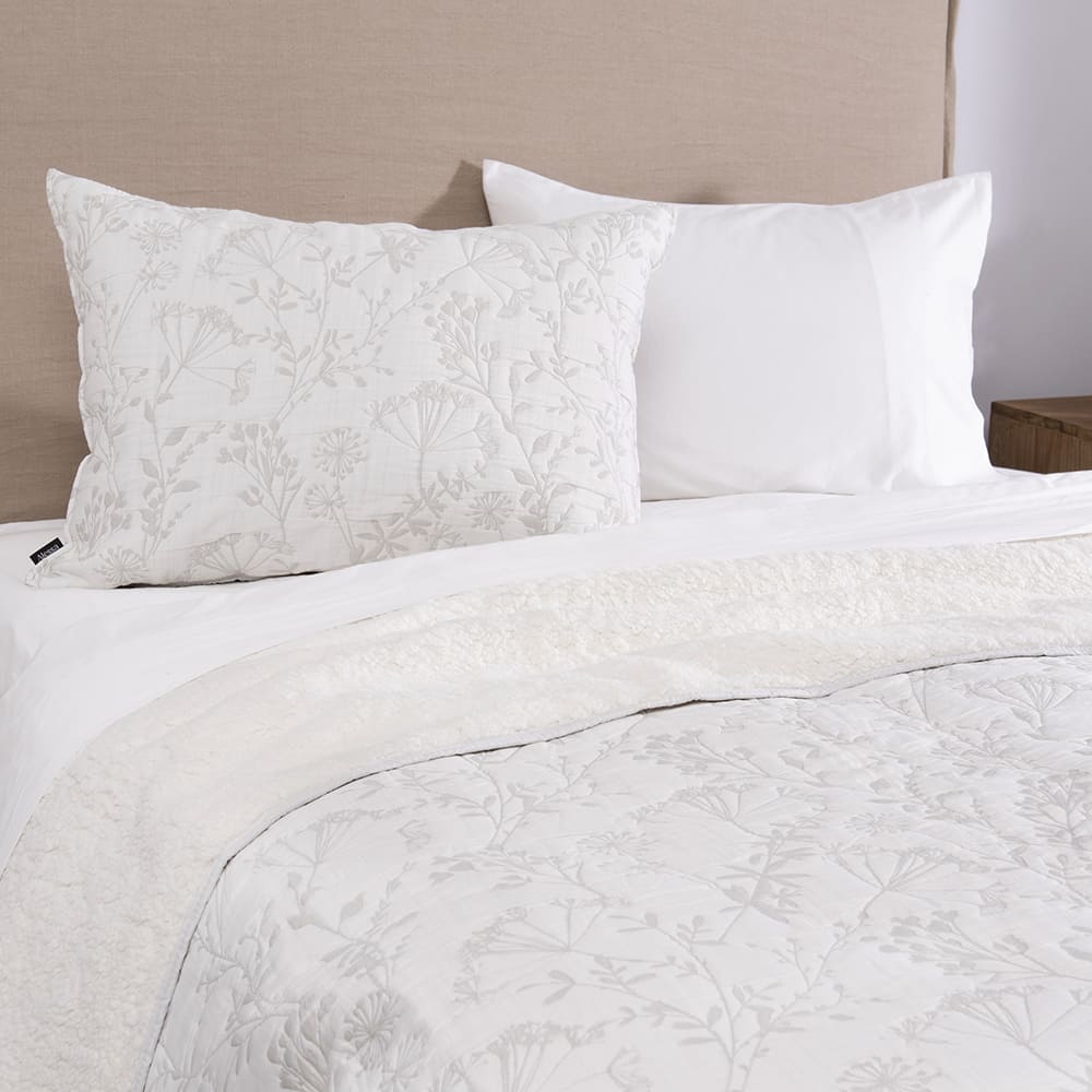 Cubrecama Jacquard Sherpa Chardón 1.5 Plazas Perla