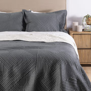 Cubrecama Quilt Velvet Sherpa Taro 2 Plazas Marengo