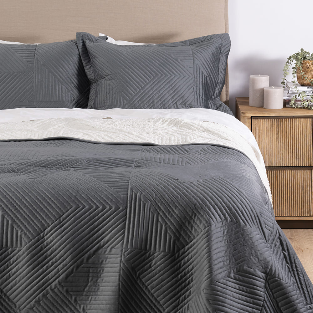 Cubrecama Quilt Velvet Sherpa Taro Super King Marengo