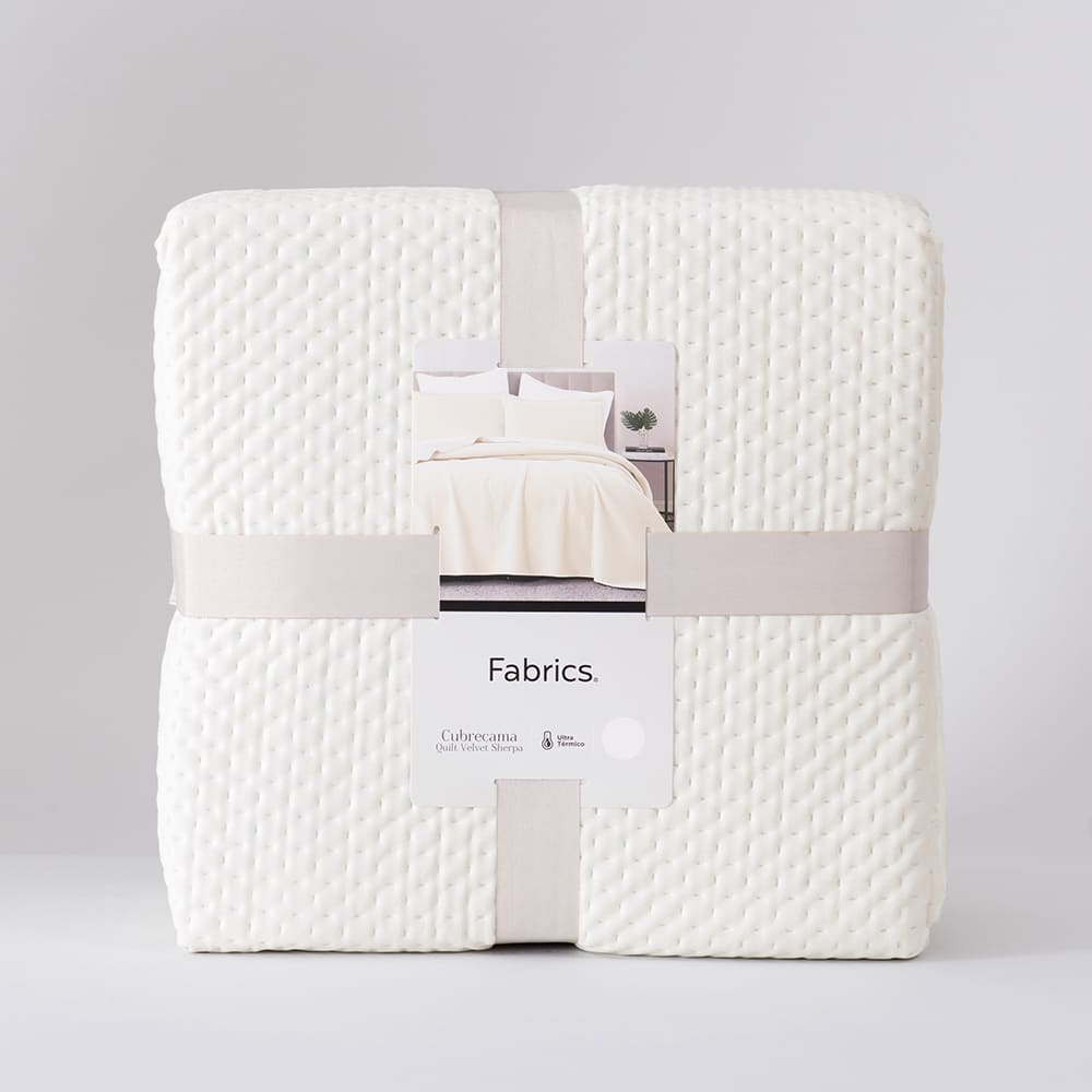 Cubrecama Quilt Velvet Sherpa Akio Super King Crudo