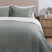 Cubrecama Quilt Velvet Sherpa Jiro Super King Verde