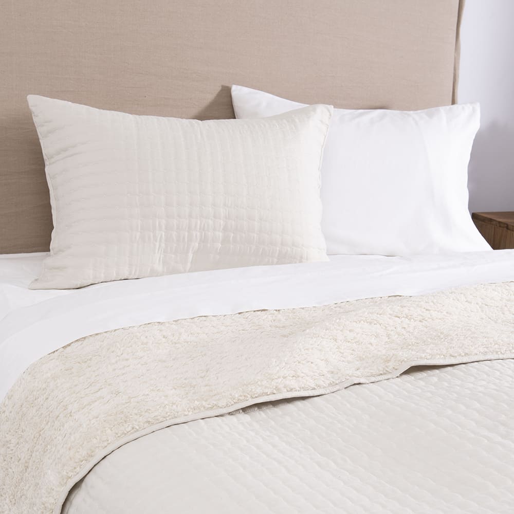 Cubrecama Quilt Lineal Sherpa 1.5 Plazas Beige
