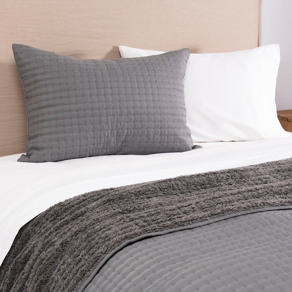 Cubrecama Quilt Lineal Sherpa 1.5 Plazas Marengo