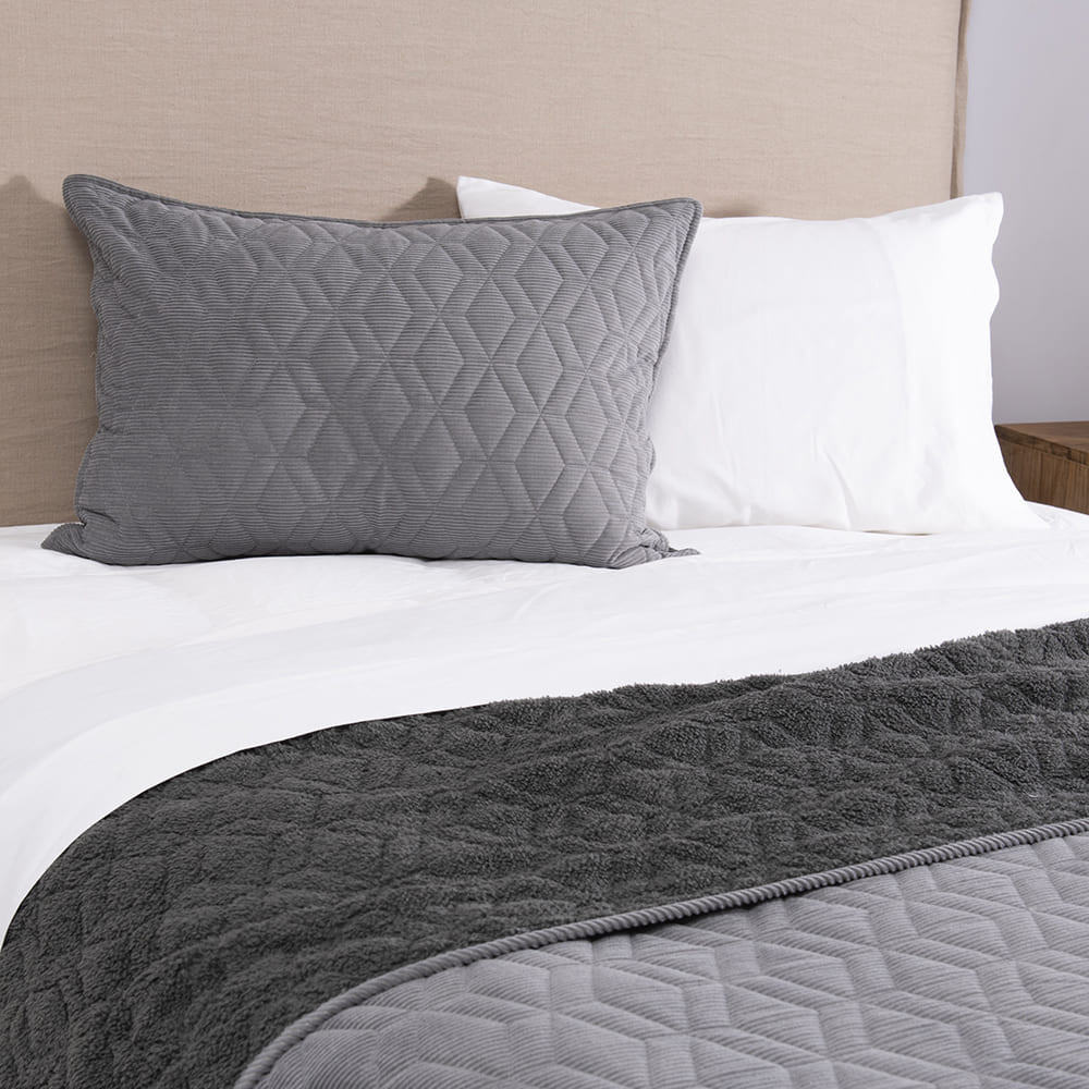Cubrecama Quilt Corduroy Sherpa 1.5 Plazas Marengo