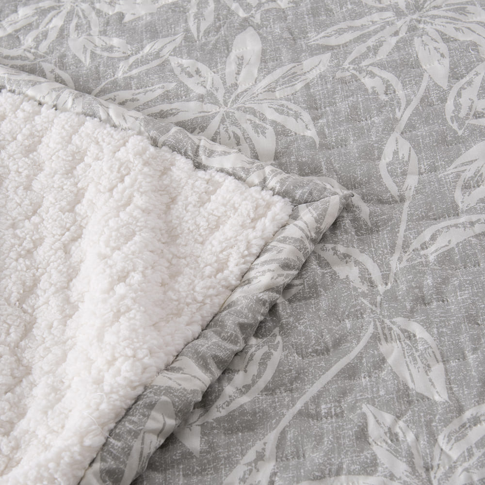 Cubrecama Quilt Estampado Sherpa Fulles 2 Plazas Verde