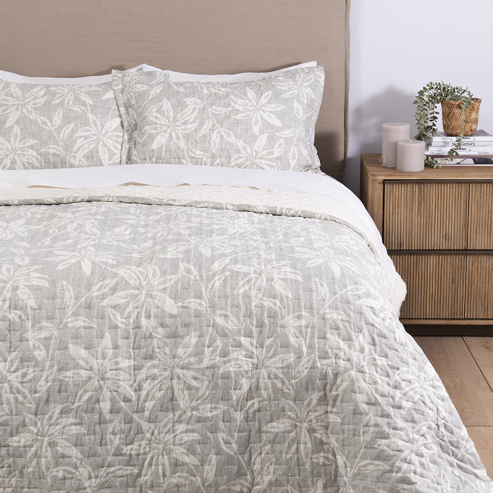 Cubrecama Quilt Estampado Sherpa Fulles King Verde