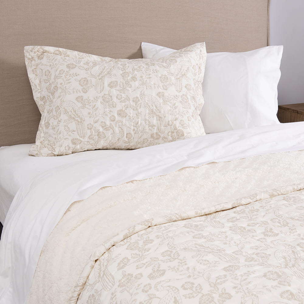 Cubrecama Quilt Estampado Sherpa Solana 1.5 Plazas Crudo