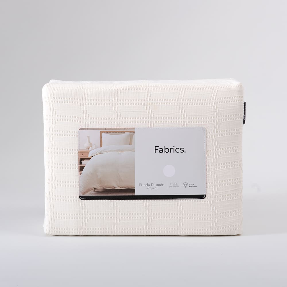Funda Plumón Jacquard 1.5 Plazas Blanco