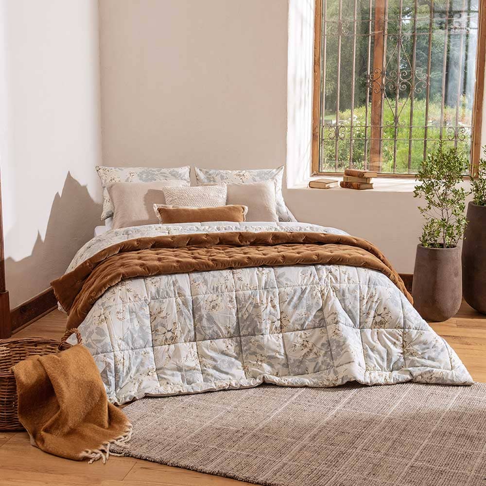 Plumón Estampado Rosalía 2 Plazas Gris