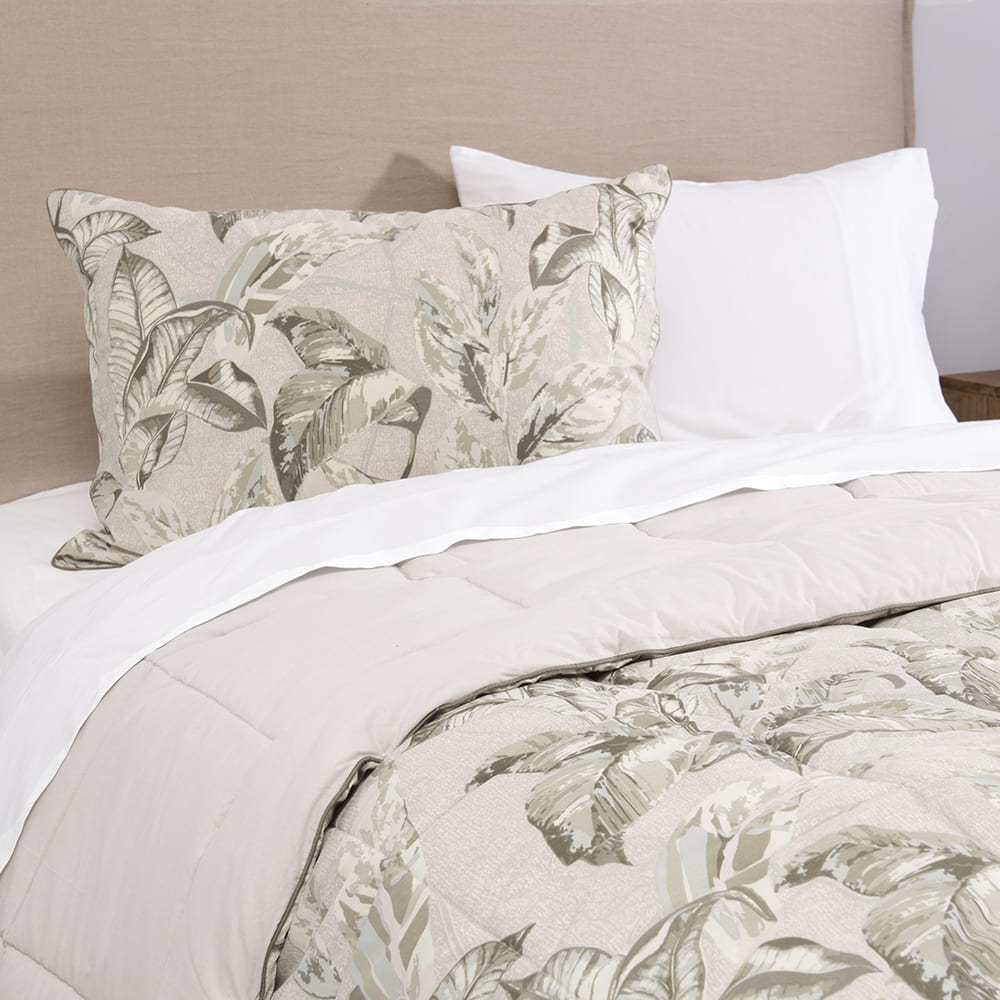 Plumón Estampado Arboleda 1.5 Plazas Beige