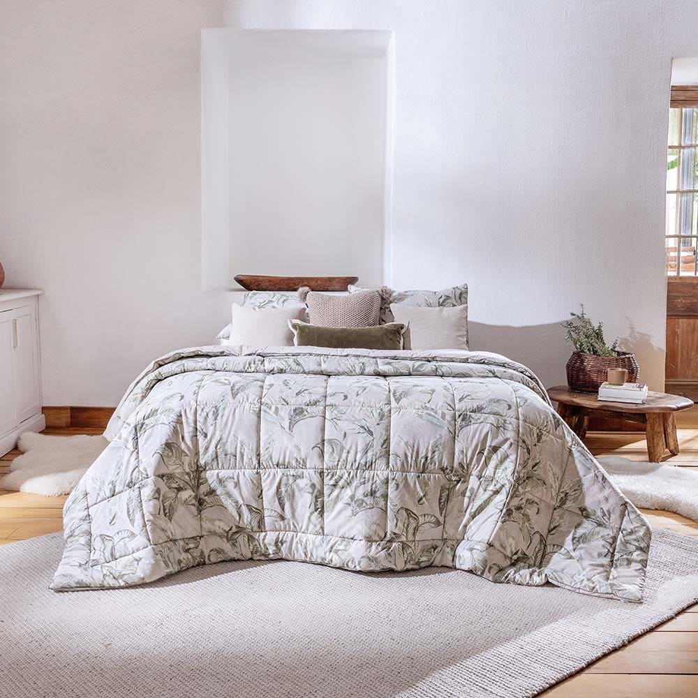 Plumón Estampado Arboleda 1.5 Plazas Beige