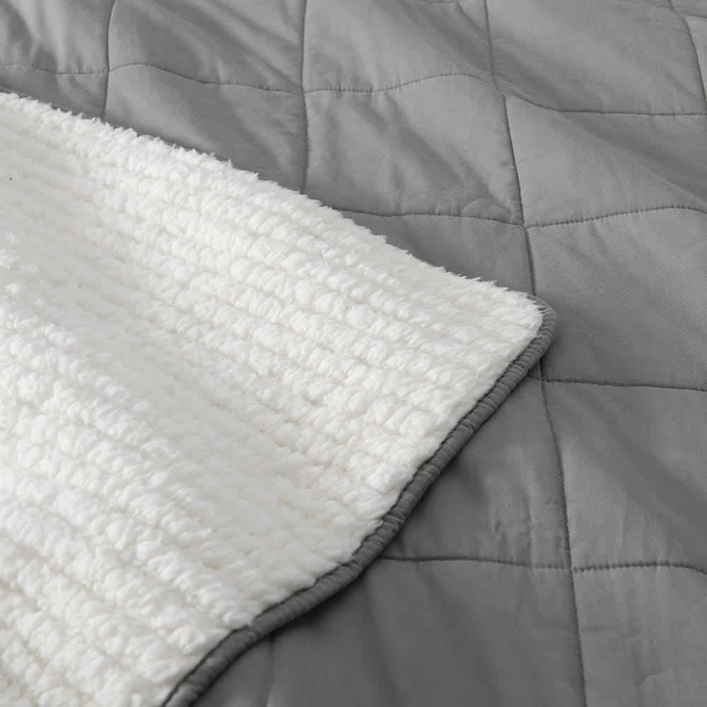 Cubrecama Quilt Louis Sherpa 2 Plazas Verde