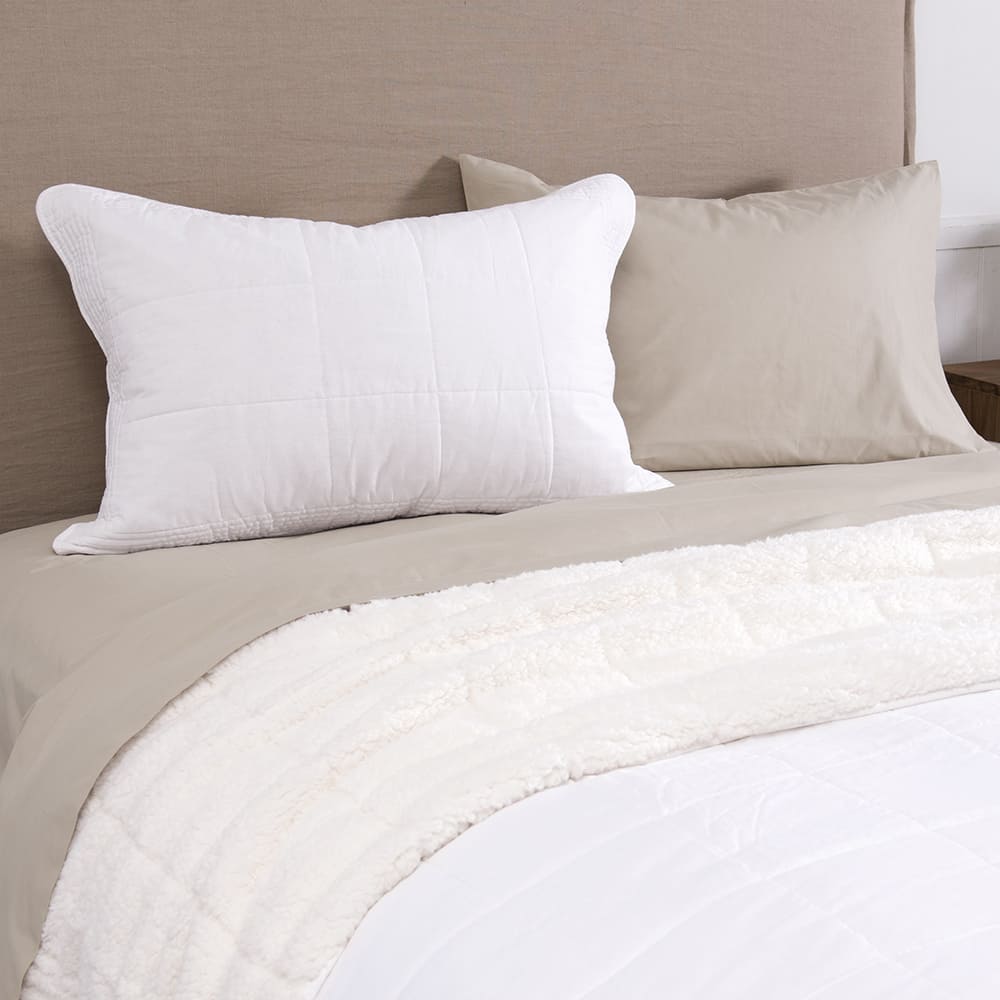 Cubrecama Quilt Louis Sherpa 1.5 Plazas Blanco