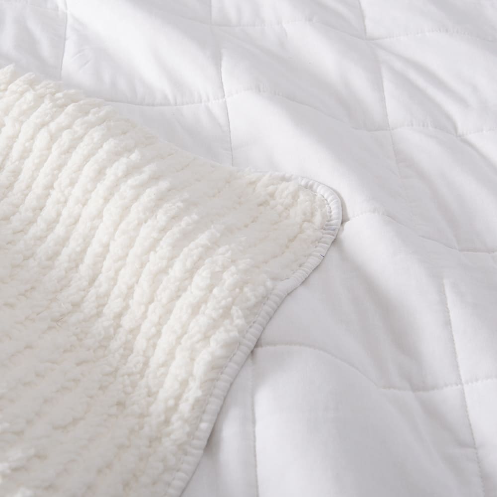 Cubrecama Quilt Louis Sherpa King Blanco