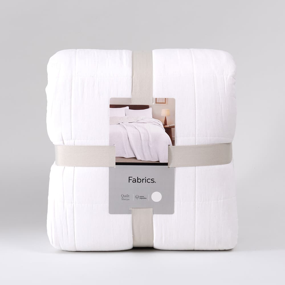 Cubrecama Quilt Louis Sherpa King Blanco