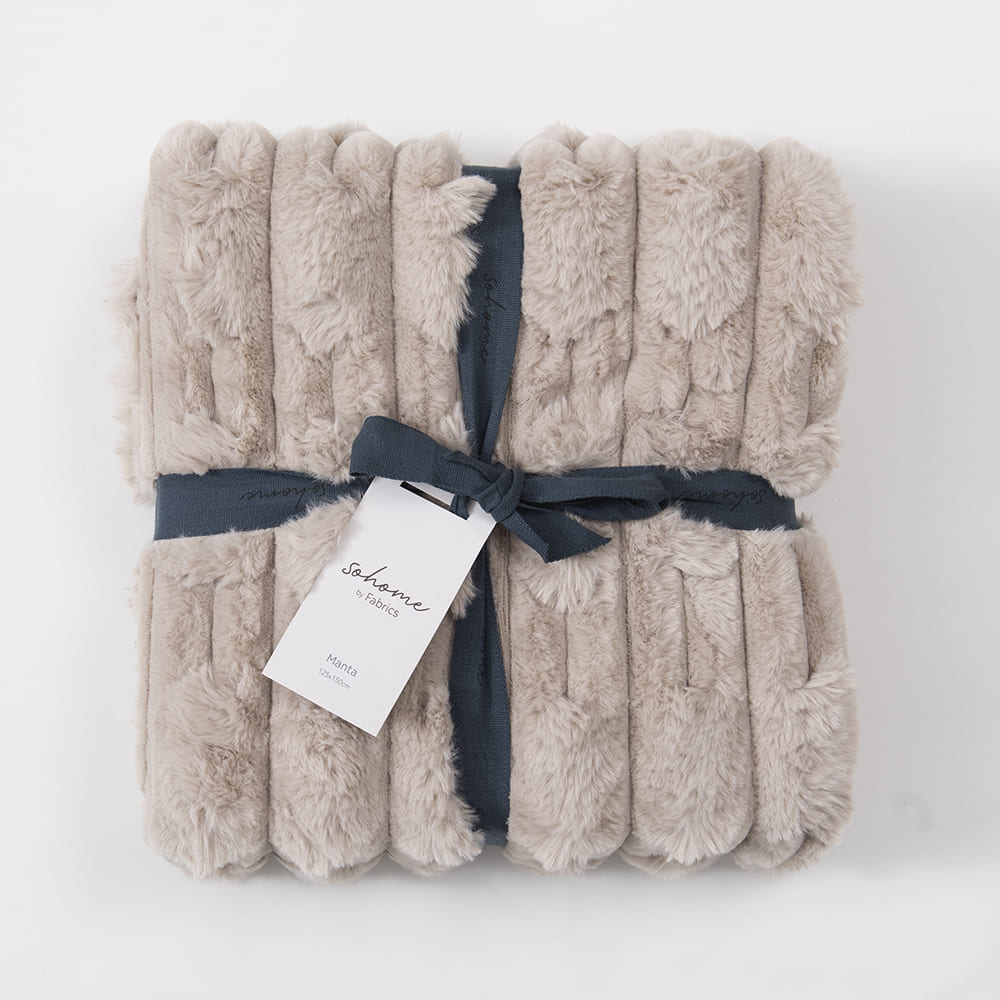 Manta Stripe Fur Beige