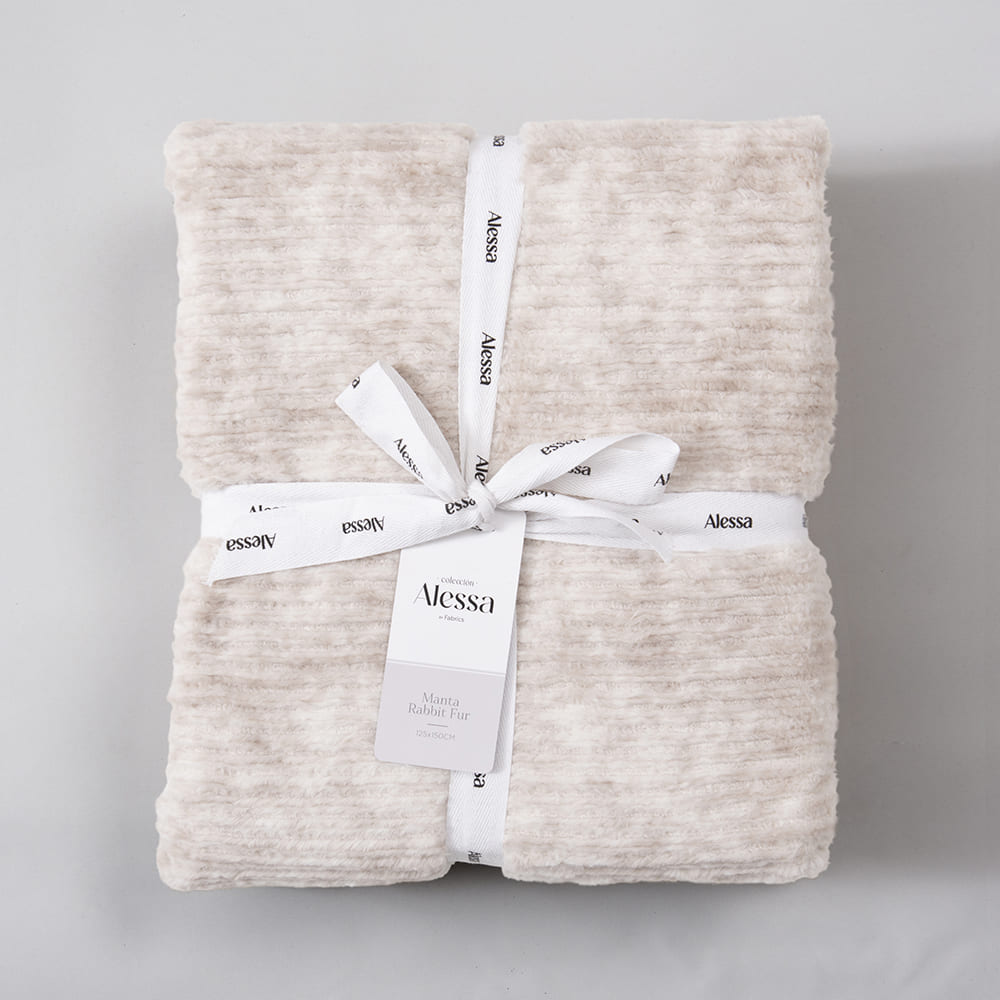 Manta Rabbit Fur 125x150cm Beige