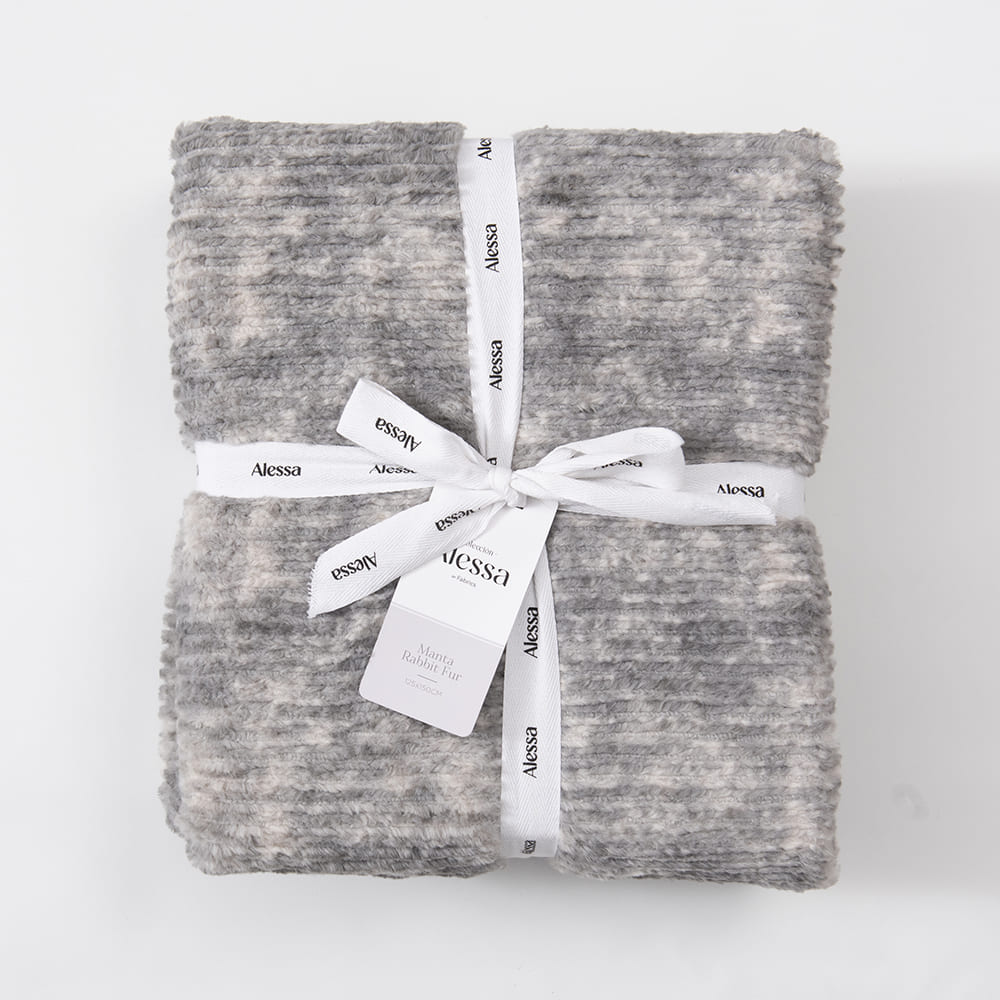 Manta Rabbit Fur 125x150cm Marengo