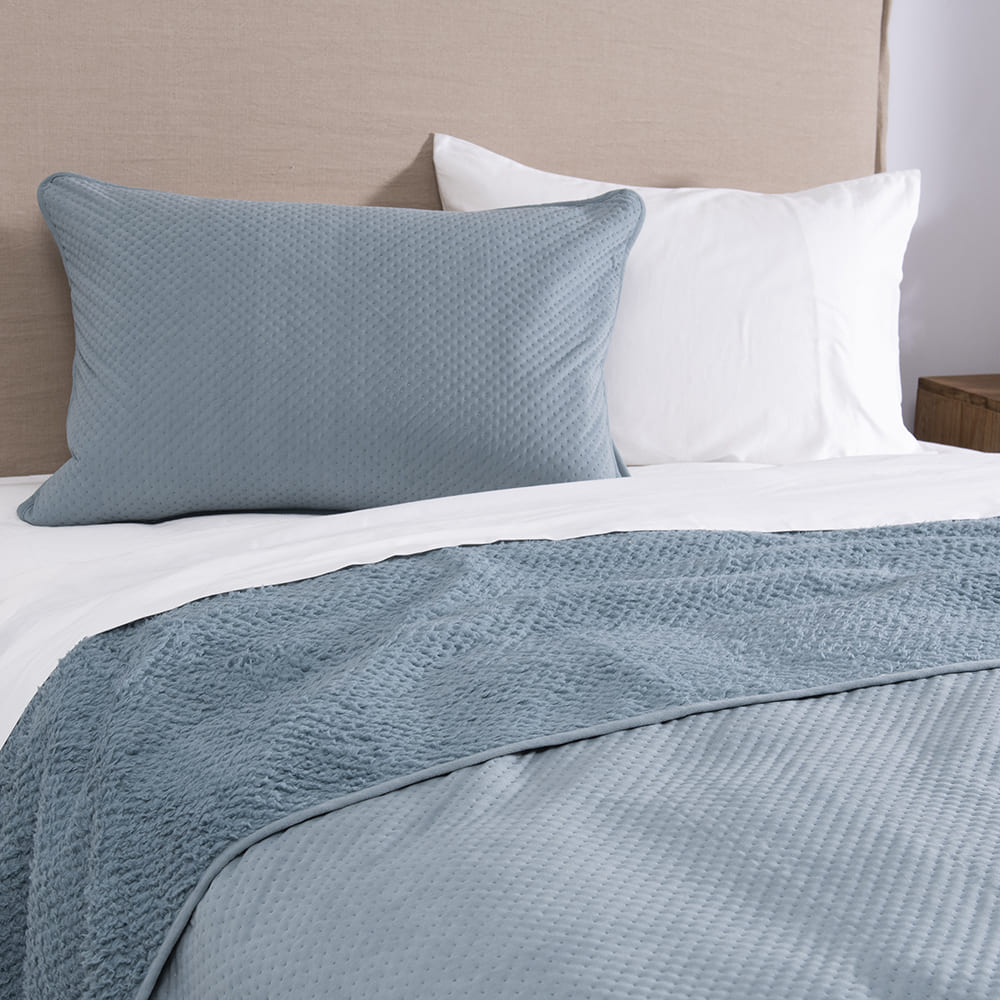 Cubrecama Quilt Smooth Sherpa 1.5 Plazas Azul