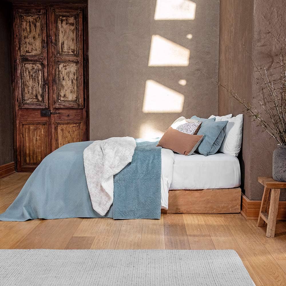Cubrecama Quilt Smooth Sherpa 2 Plazas Azul