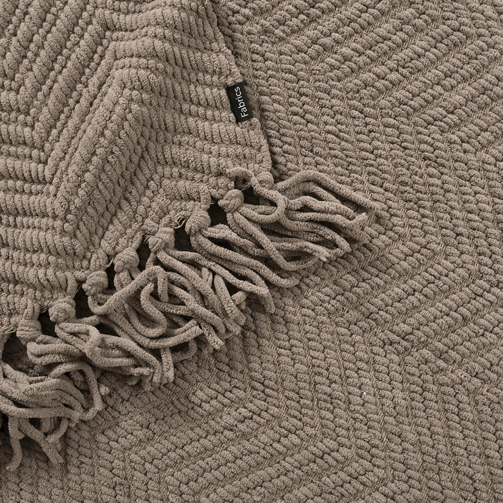 Manta Chunky Zigzag Pardo