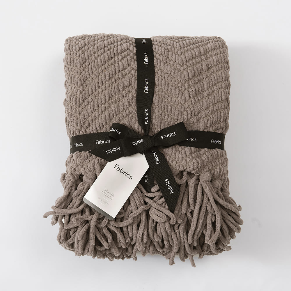 Manta Chunky Zigzag Pardo