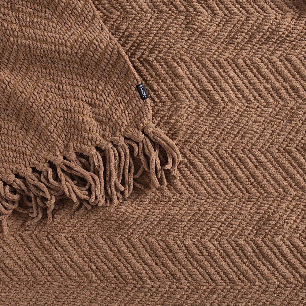 Manta Chunky Zigzag Caramelo