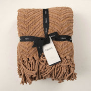 Manta Chunky Zigzag Caramelo