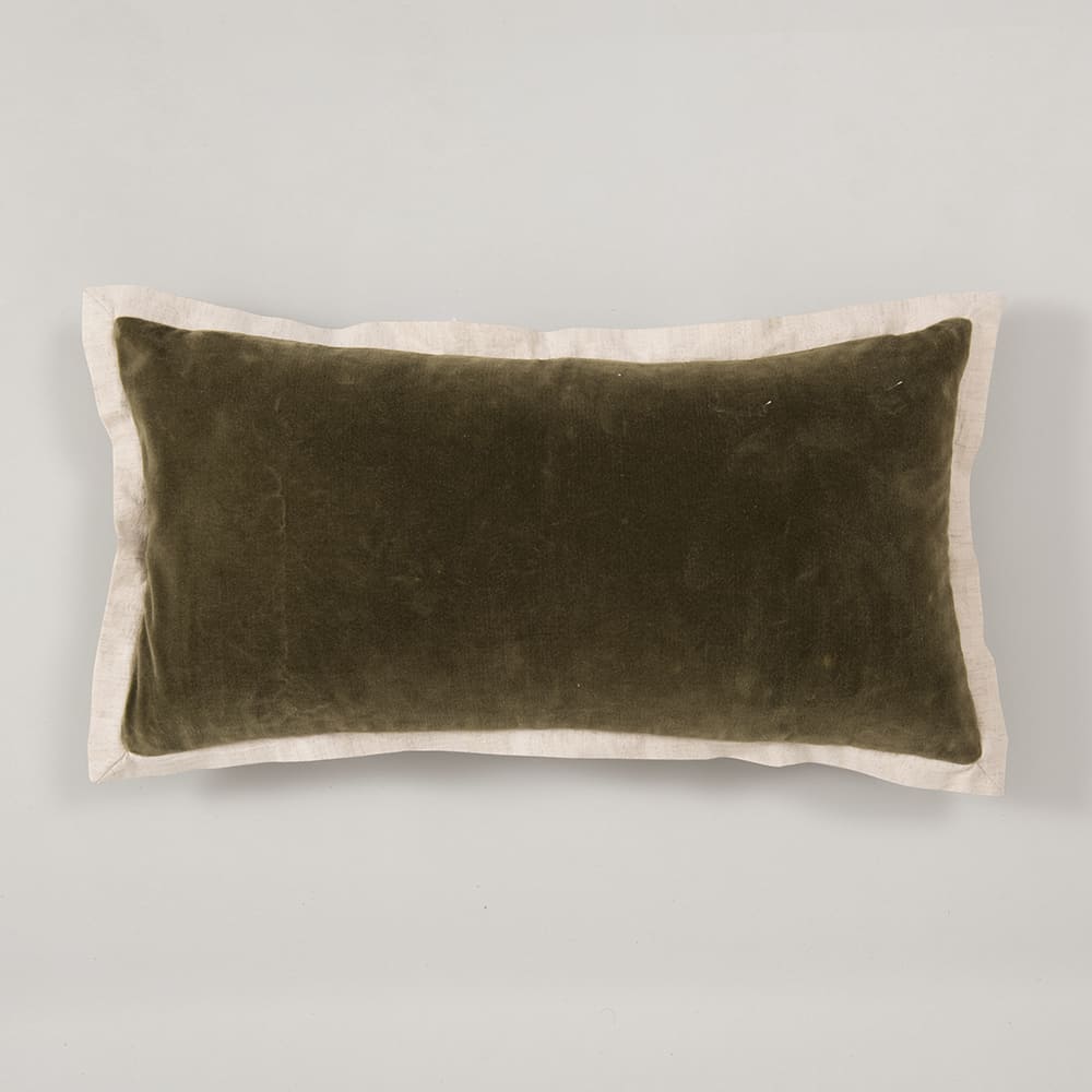 Cojín Velvet Borde Verde