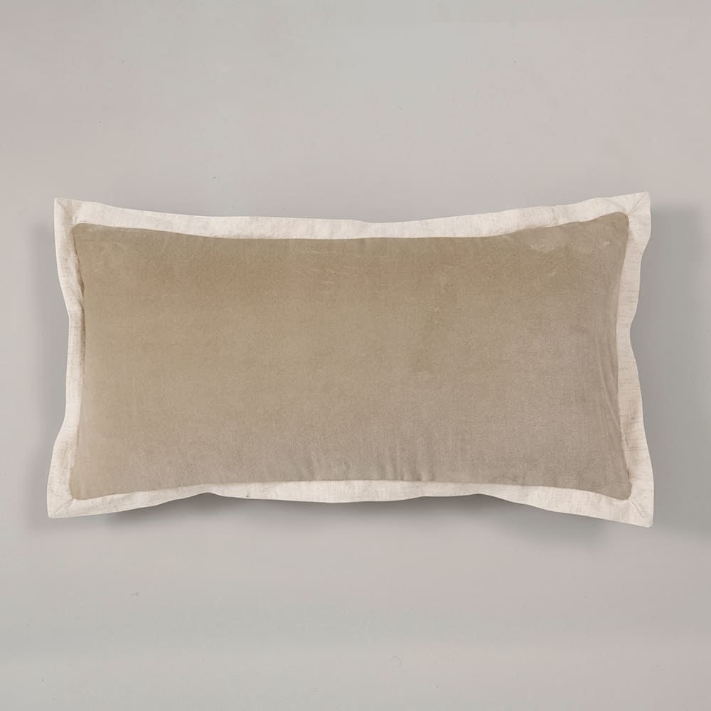 Cojín Velvet Borde Beige