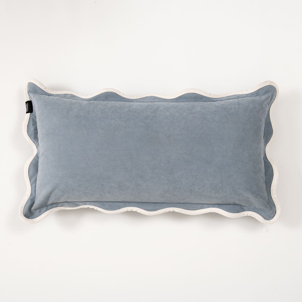 Cojín Scallop Velvet 30x60cm Azul