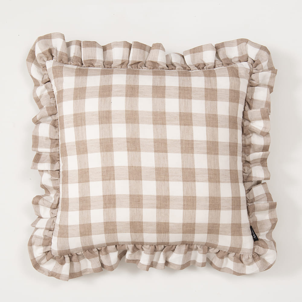 Cojín Vuelos Vichy 45x45cm Café