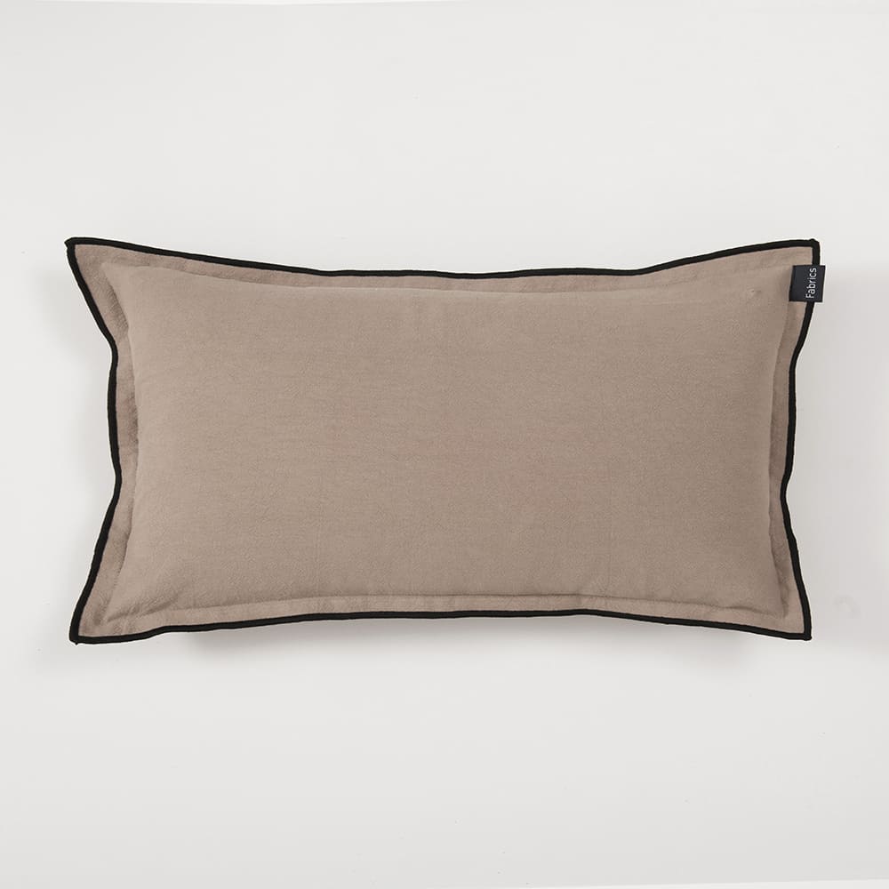 Cojín Lino Borde Beige