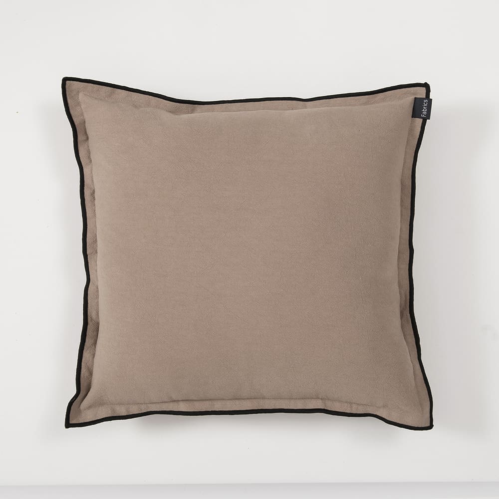 Cojín Lino Borde Beige